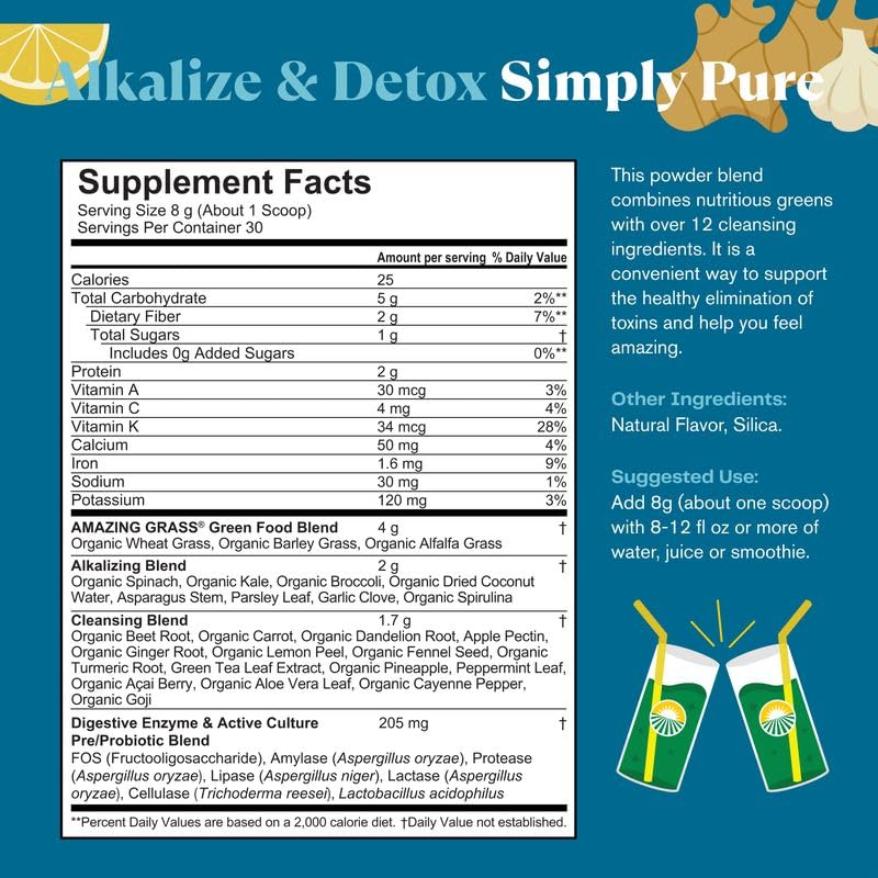 Amazing Grass Detox Greens Powder, 30 Servings