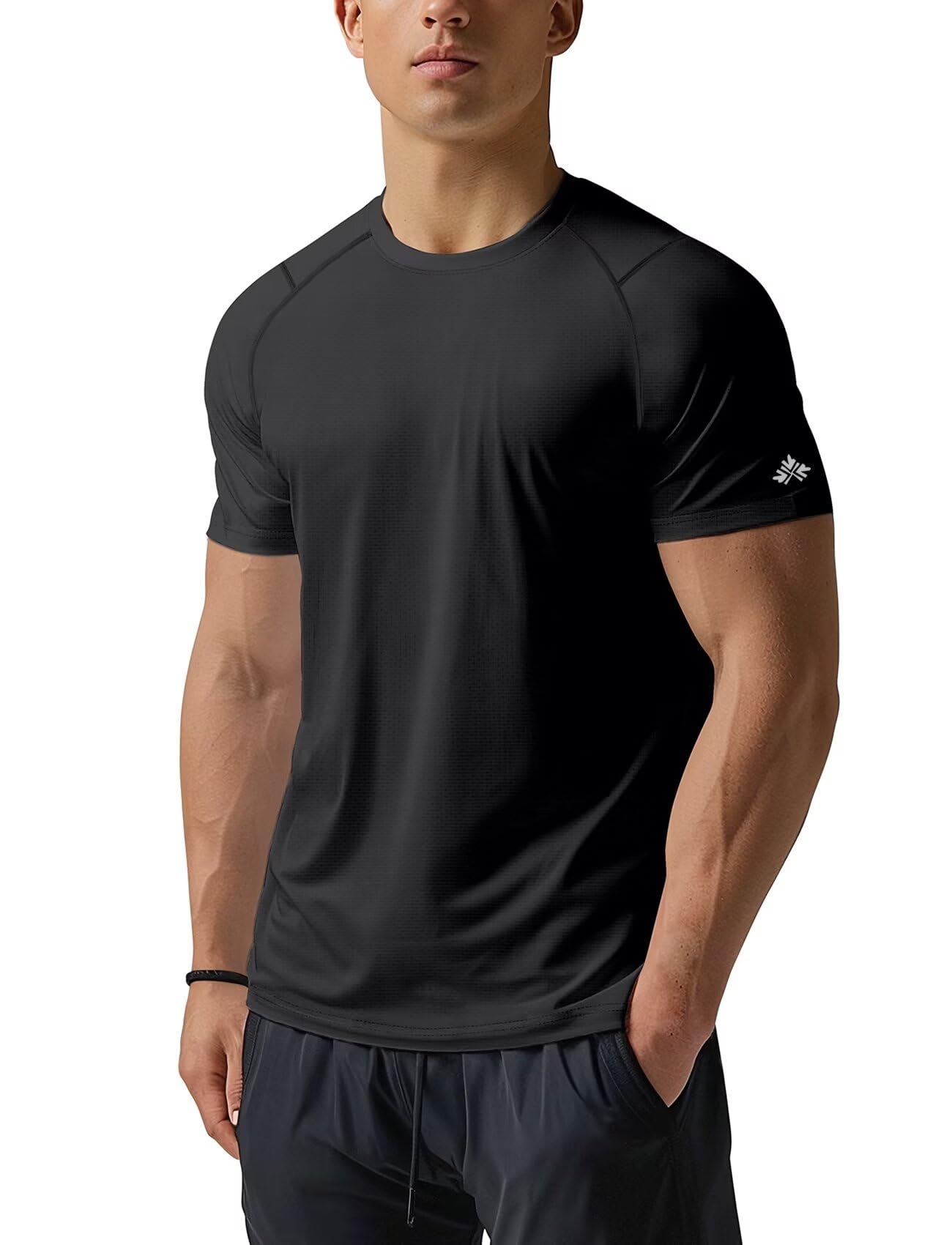Zengjo Workout Shirt Men Quick Dry(Grey,M)