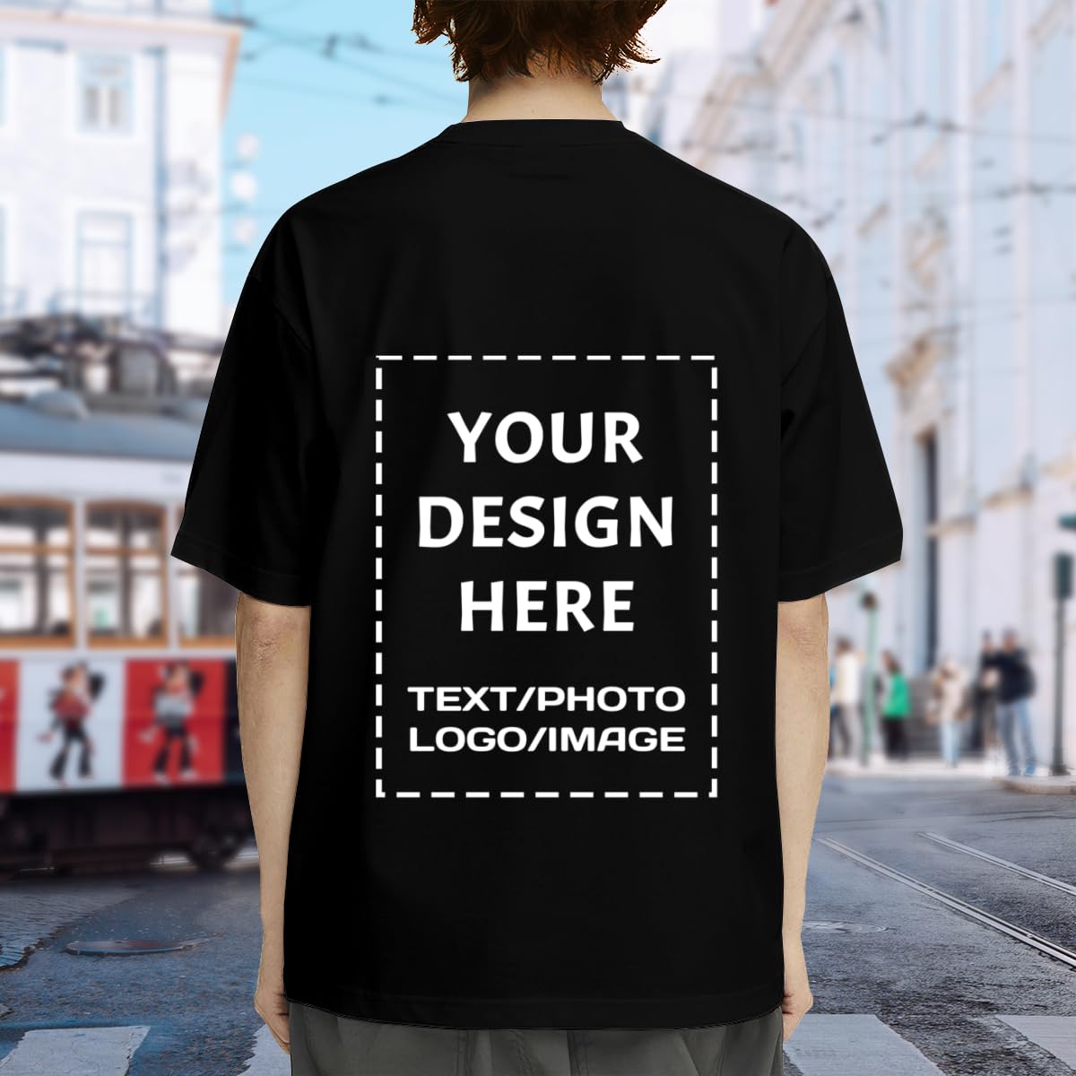 Custom T-Shirt - Made in USA，Bulk Customized T Shirts for Men Women, Design Your Personalized T Shirts, Custom Tee Gifts Add Photo Logo Text, Black, Small