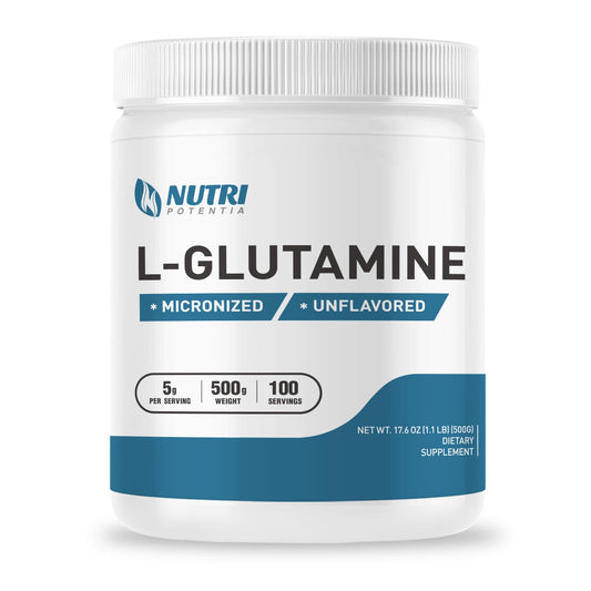 Pure L-Glutamine Powder - Support Gut Health and Digestive Support, Promotes Healthy Immune System & Post-Workout Recovery, Gluten Free (500 Grams - 1.1 Lbs)