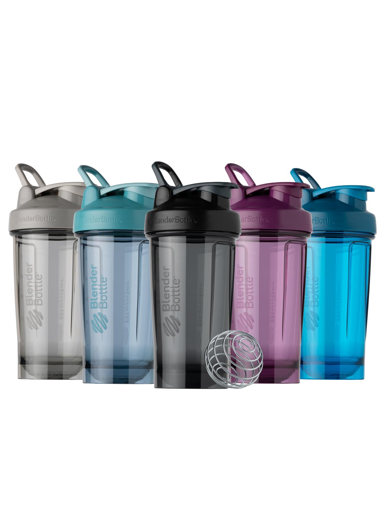 BlenderBottle Classic V2 Shaker Bottle Perfect for Protein Shakes and Pre Workout, 20-Ounce, Clear/Black