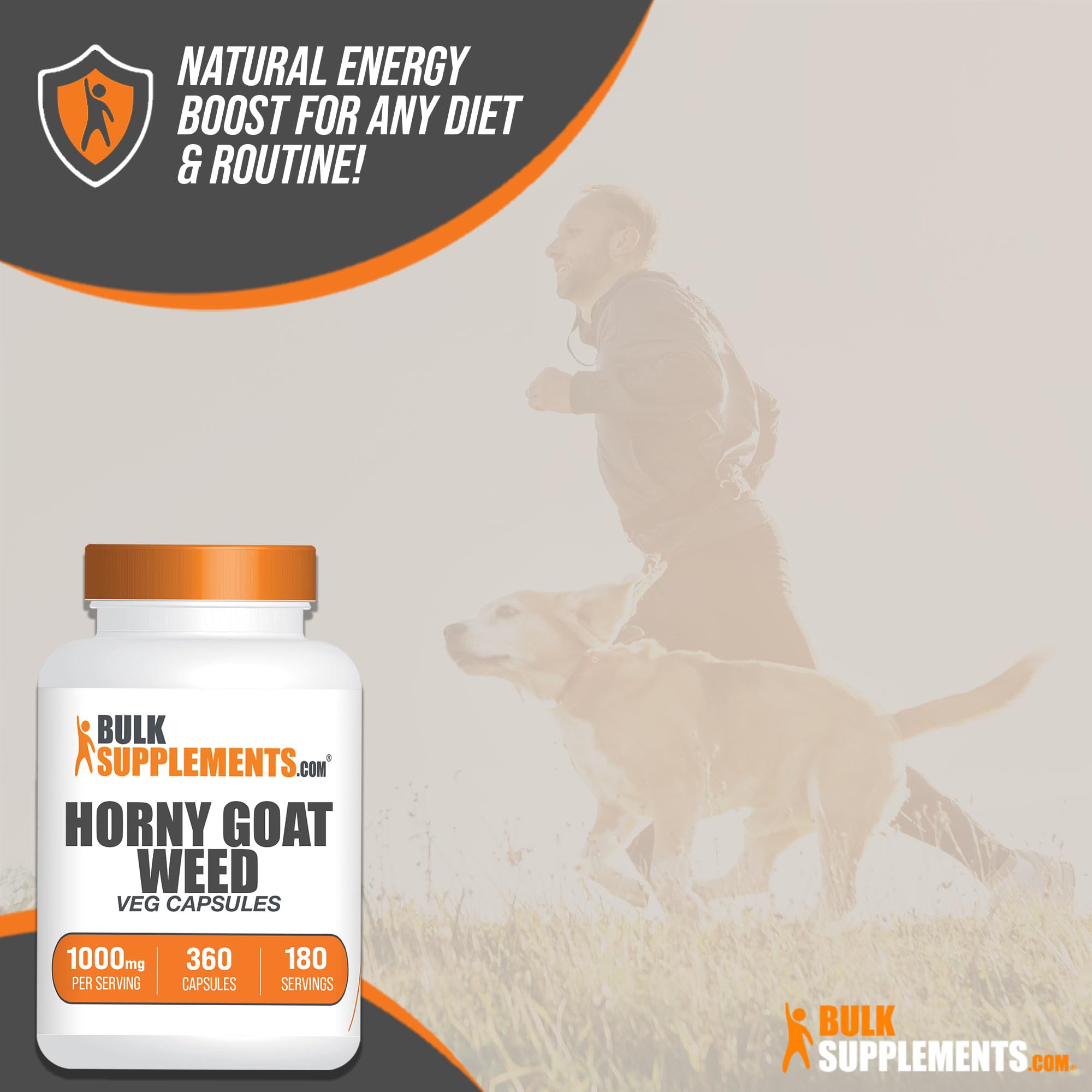 BULKSUPPLEMENTS.COM Horny Goat Weed Capsules - Epimedium Extract, Horny Goat Weed for Men, Horny Goat Weed Herbal Supplements - Vegan, 2 Capsules per Serving, 360 Veg Capsules