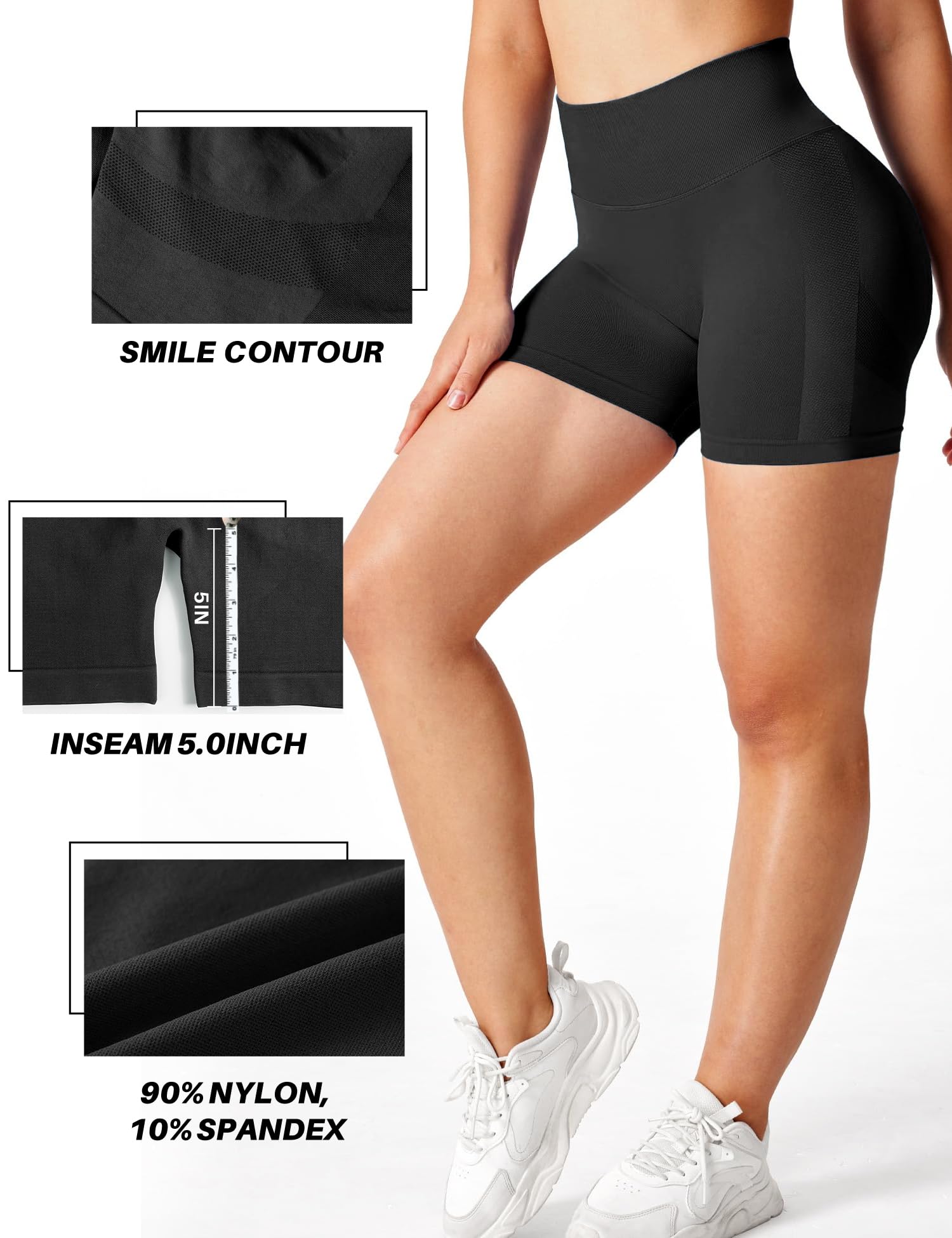 Womens Scrunch Gym Butt Lifting Seamless Shorts Yoga High-Waisted Workout Athletic Running Exercise Active Booty Shorts Squat Proof Stretchy Leggings Pants Fitness Sport Biker Spandex Clothes 5