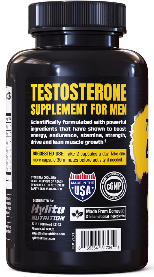 Testosterone Booster - Testosterone Supplement for Men - Male Enhancing Pills for Muscle Growth, Libido, Stamina, Strength - Tongkat Ali Muscle Builder Workout Supplement - Total T Test Boost - 2 PACK