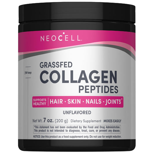 NeoCell Grassfed Collagen Peptides Powder | 7 oz | Unflavored | for Women and Men | Hair, Skin, & Nails