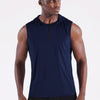 NELEUS Men's Running Tank Tops Sleeveless Athletic Workout Shirts with Hoods and Zipper,3 Pack,5099,Black/Grey/Navy Blue,L