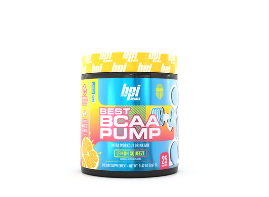 BPI Sports Best BCAA Pump - BCAA Powder Intra Workout Sports Drink with Branched Chain Amino Acids for Hydration & Recovery, for Men & Women - Lemon Squeeze - 25 Servings