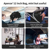 Apenze Small Gym Bag Carry On Bag - 12 in Mini Duffle Bag Lightweight for Overnight Travel（Black）