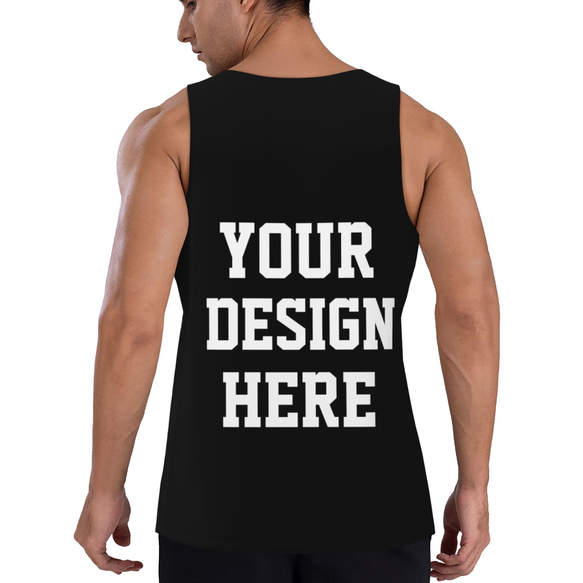 Custom Tank Top Your Design Here Customized Shirt Personalized Tank Top for Gym Running Custom Tank Tops Black Medium