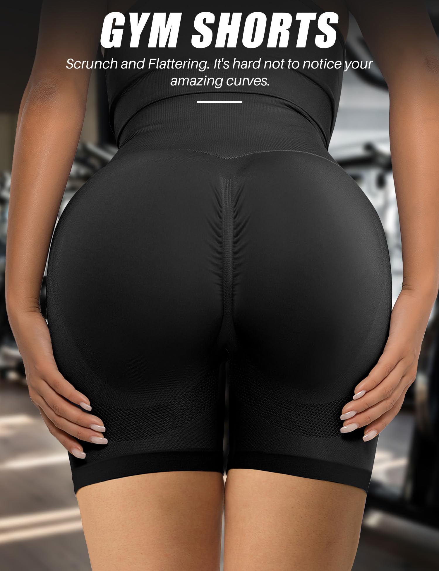 Womens Scrunch Gym Butt Lifting Seamless Shorts Yoga High-Waisted Workout Athletic Running Exercise Active Booty Shorts Squat Proof Stretchy Leggings Pants Fitness Sport Biker Spandex Clothes 5