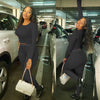 YETOWA Lounge Wear Ribbed Casual 2 Piece Tracksuit Set Women Solid Skinny Long Sleeve O-Neck Top+Elastic Leggings