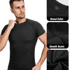 Niksa Men's Compression Shirts 2 Pack, Short Sleeve Athletic Compression Tops Cool Dry Workout T Shirt, Rash Guard Base Layer Undershirt