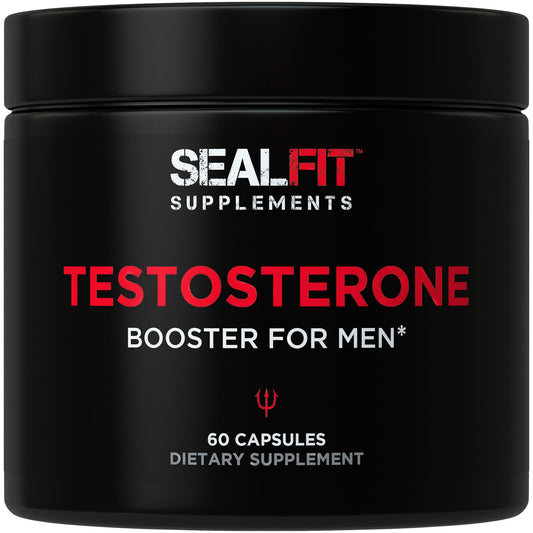 SEALFIT Testosterone Booster for Men. 5-in-1 Supplement with Boron, Tongkat Ali, Fadogia Agrestis, Stinging Nettle Root, and Saw Palmetto. for Energy Boost, Strength, & Muscle Recovery. 60 Capsules