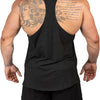 Muhshoiy Mens Stringer Bodybuilding Tank Tops Low Cut Off Y Back Gym Workout Training Stretch Polyester Quick Drying Muscle Shirt/Black/2XL