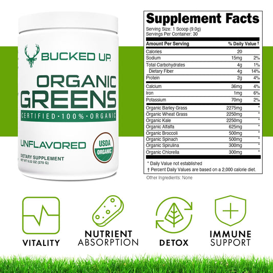 Organic Greens Superfood Powder, Unflavored, 9.52 oz (30 Servings)