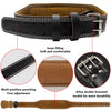 Leather Weight Lifting Belts for Men, Gym Belt for Weight Lifting, Lower Waist Back Support for Powerlifting Weightlifting Heavy Duty Workout Strength Training Bodybuilding Cross Training (M, Black)