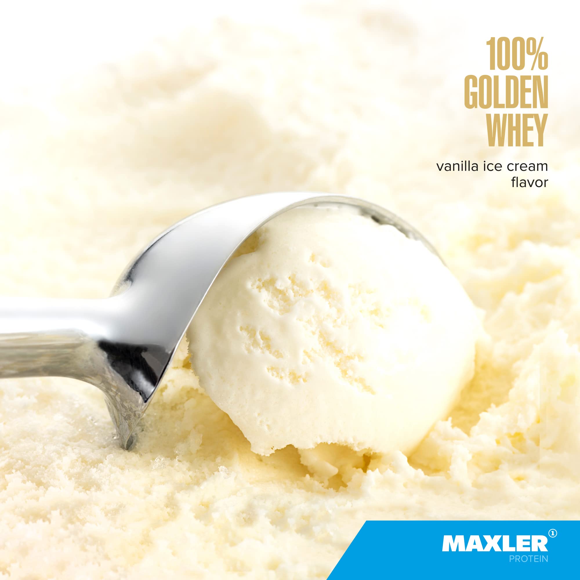 Maxler 100% Golden Whey Protein - 24g of Premium Whey Protein Powder per Serving - Pre, Post & Intra Workout - Fast-Absorbing Whey Hydrolysate, Isolate & Concentrate Blend - Vanilla Ice Cream 2 lbs