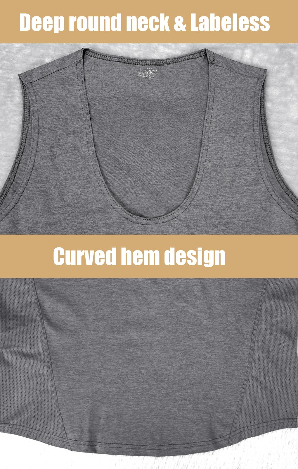 Muscle Cmdr Men's Gym Workout Mesh Tank Top Y-Back Muscle Shirt Bodybuilding Fitness Quick Drying Tee Darkgrey XL
