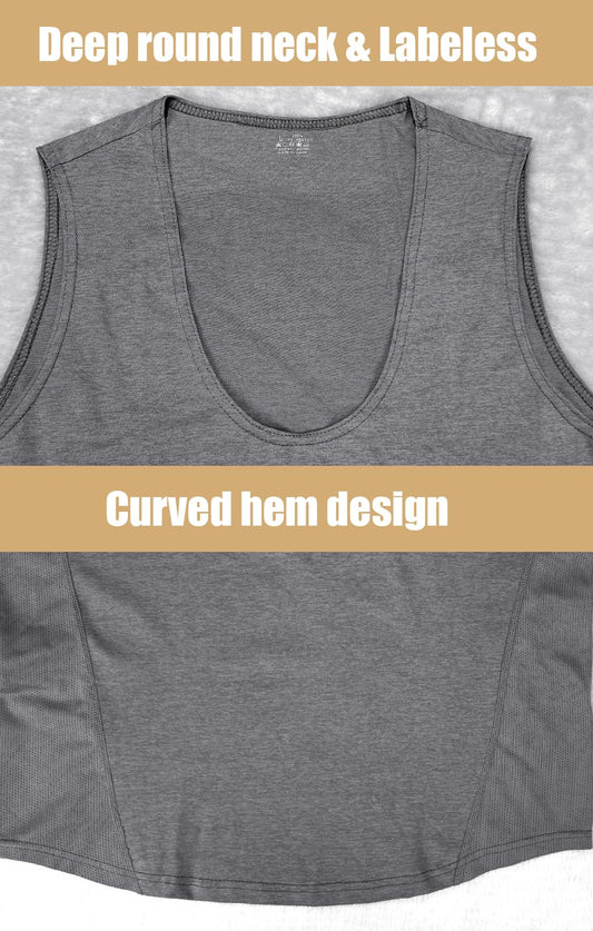 Muscle Cmdr Men's Gym Workout Mesh Tank Top Y-Back Muscle Shirt Bodybuilding Fitness Quick Drying Tee Darkgrey XL