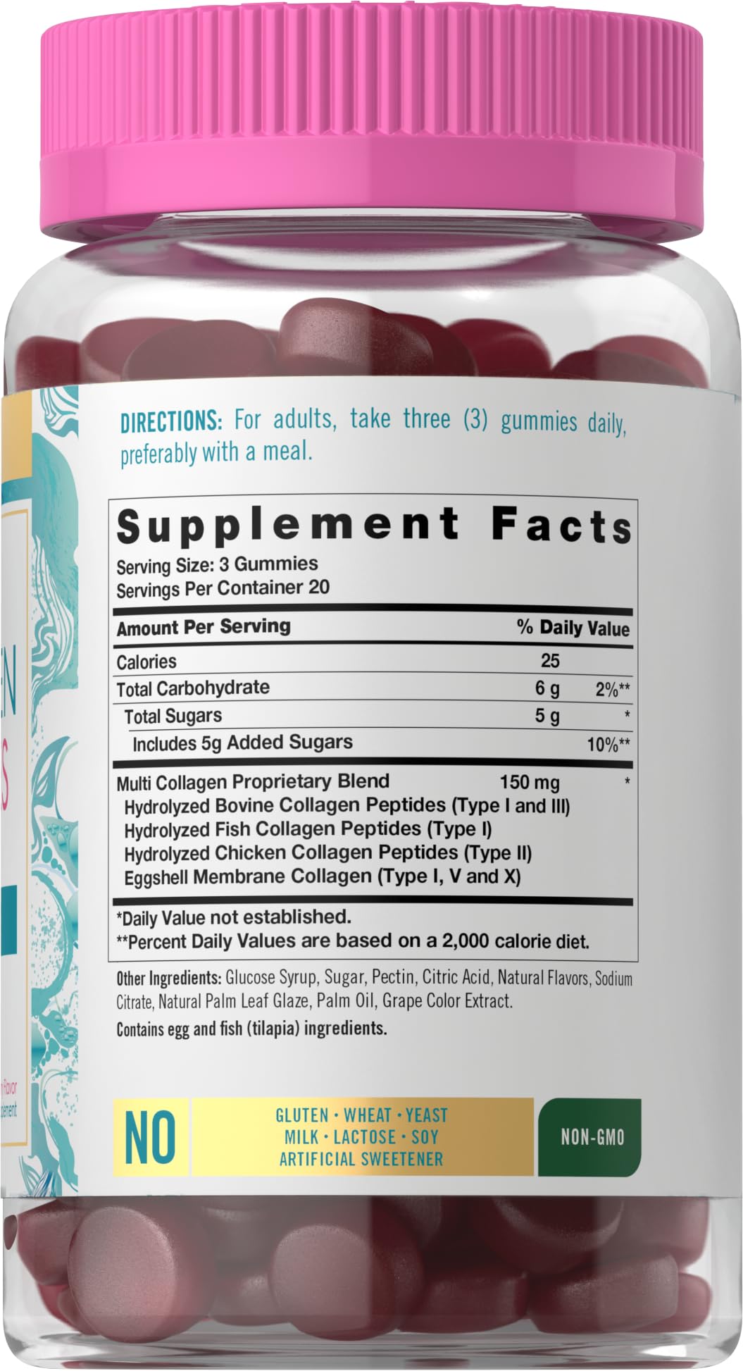 Carlyle Collagen Gummies | 60 Count | Multi Collagen Complex | Beauty Formula Supplement | Mixed Berry Flavor | Non-GMO, Gluten Free