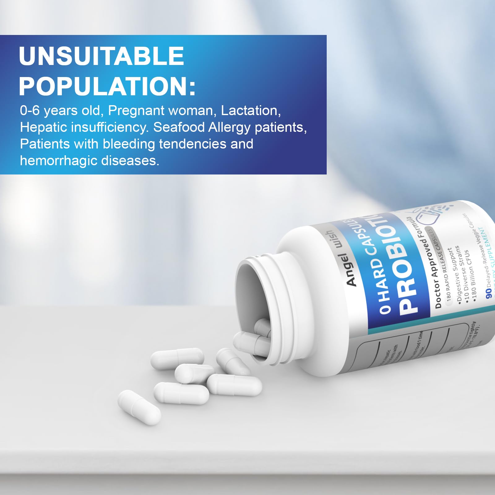 Prebiotics-Probiotics Nutritional-Supplements Women-Men 90Count - 180 Billion CFUs Probiotic Capsules Daily Probiotic Supplement for Digestive & Immune Health Support