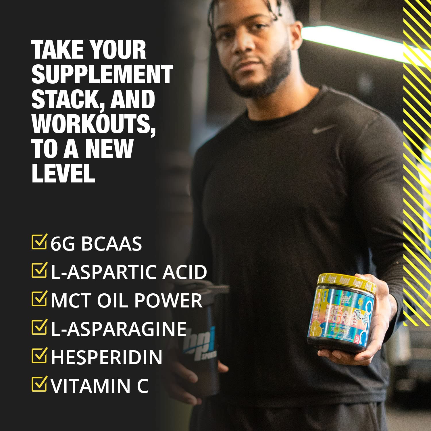 BPI Sports Best BCAA Pump - BCAA Powder Intra Workout Sports Drink with Branched Chain Amino Acids for Hydration & Recovery, for Men & Women - Lemon Squeeze - 25 Servings