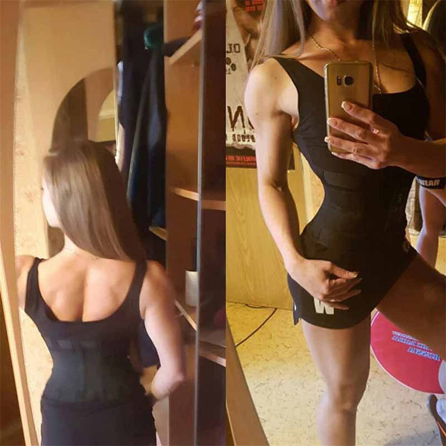 VENUZOR Waist Trainer Belt for Women - Waist Cincher Trimmer - Slimming Body Shaper Belt - Sport Girdle Belt (UP Graded)(Black,Medium)