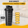 Mr. Pen- Shaker Bottles for Protein Mixes, 28 oz, 1 Pack, Black, Protein Shaker Bottle with Wire Whisk Ball, Blender Bottle