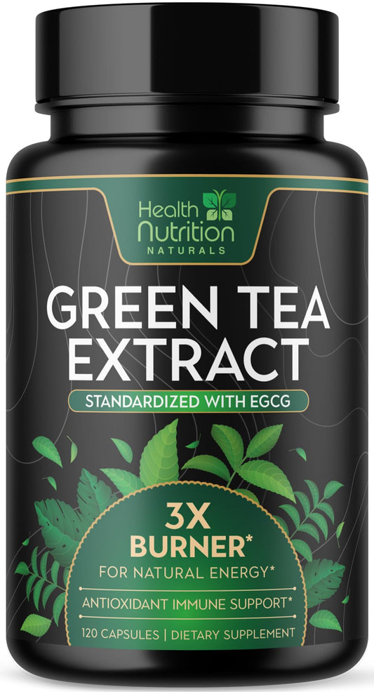 Green Tea Extract Pills - 98% Standardized EGCG 1300mg for Natural Extra Strength Energy - Supports Antioxidant & Heart Health - Herbal & Immune Support with Polyphenols - Max Potency - 120 Capsules