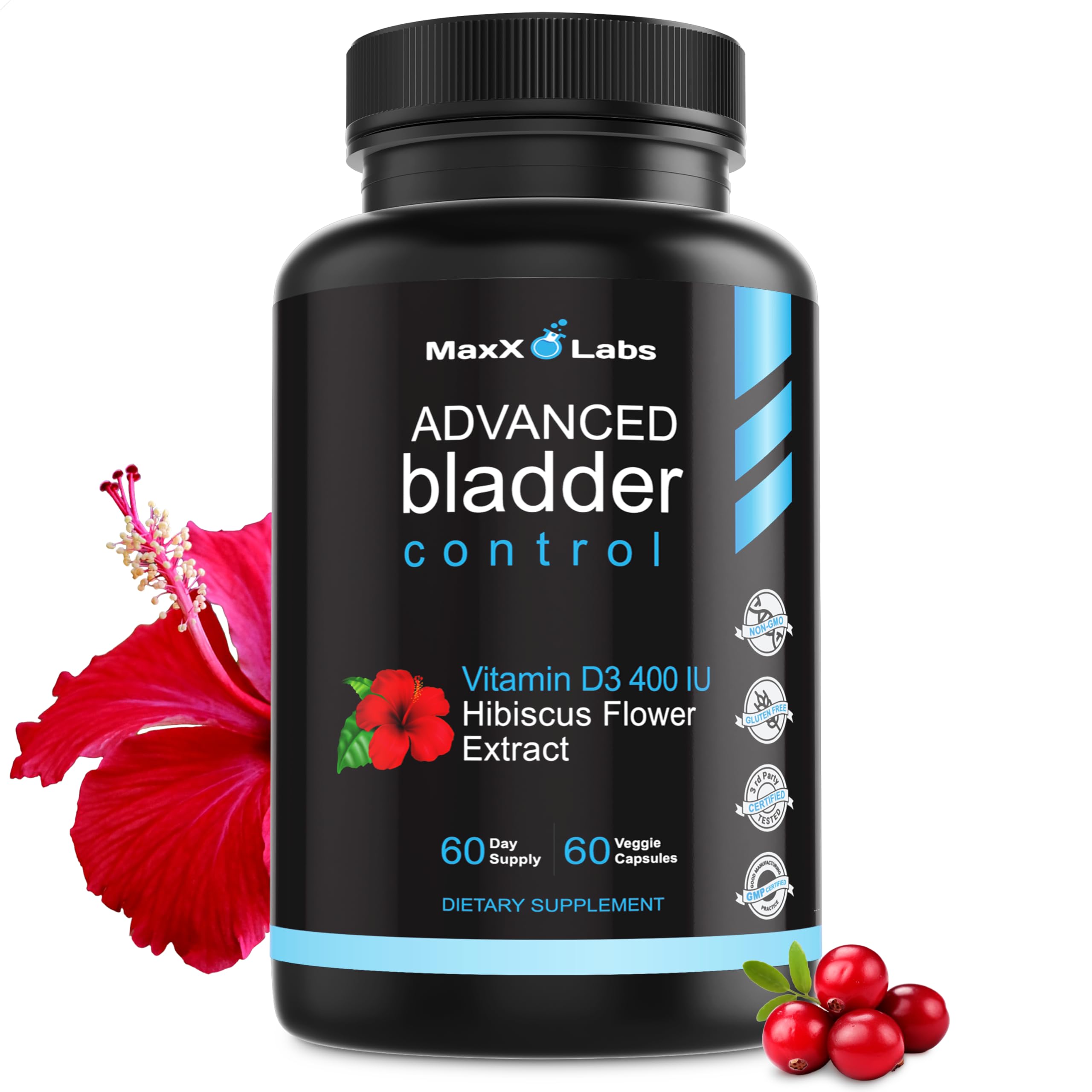 MaxX Labs Advanced Bladder Control Supplements for Women & Men - Supports Urinary Tract Health - Helps Overactive Bladder & Urinary Tract Infection - Cranberry Pills w/Pumpkin Seed Oil Extract