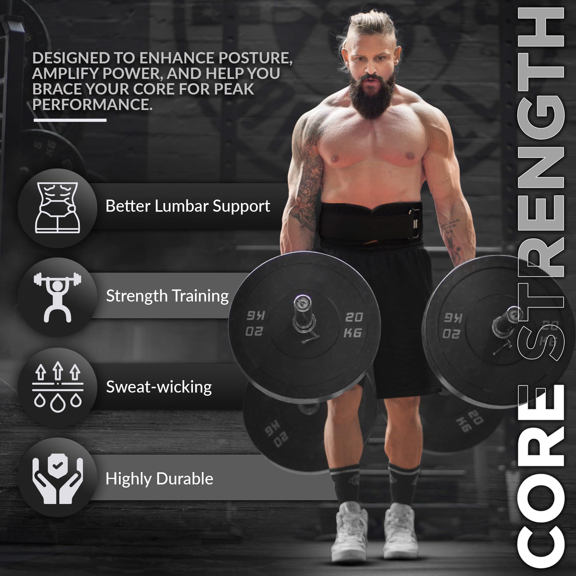 RDX Weight Lifting Belt AUTO Lock, 6.5” Padded Back Support, Men Women Gym Fitness Strength Training, Bodybuilding Powerlifting Weightlifting Workout, Deadlift Squat, Pro Exercise Equipment