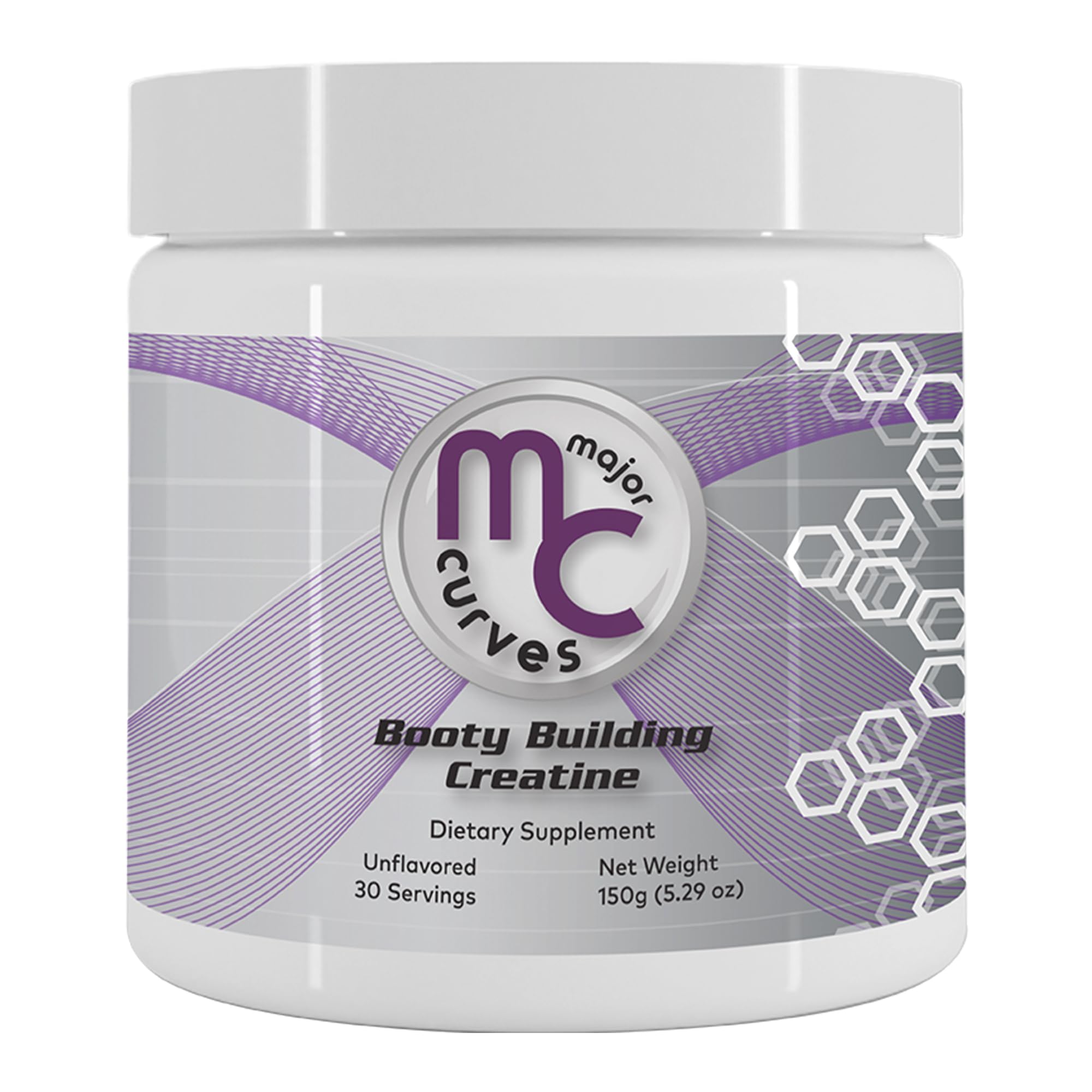 Major Curves Booty Building Creatine Powder for Women - Micronized Monohydrate The One Sol ution for Maximum Absorption and Gains - Unflavored Perfect Peach Booty and Bum Builder