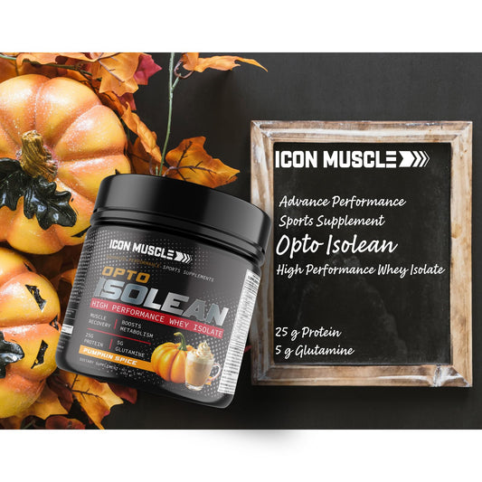 Icon Muscle Isolean Whey Protein Isolate Powder | Pumpkin Spice | Pre & Post Workout Whey Protein Powder | Protein Powder | Amino Acids | Protein Shake | Protein Powder | Holiday | 25g Protein | 1 lb