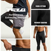 TSLA Men's Cool Dry Compression Pants, Athletic Workout Running Tights Leggings Baselayer, 3/4 Right Black/Black, Small
