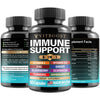 Elderberry Immune Support Supplement 8-in-1 Formula with Echinacea, Vitamin C & Zinc, Vitamin D 5000 IU, Turmeric, Ginger, Ashwagandha – 60 Capsules