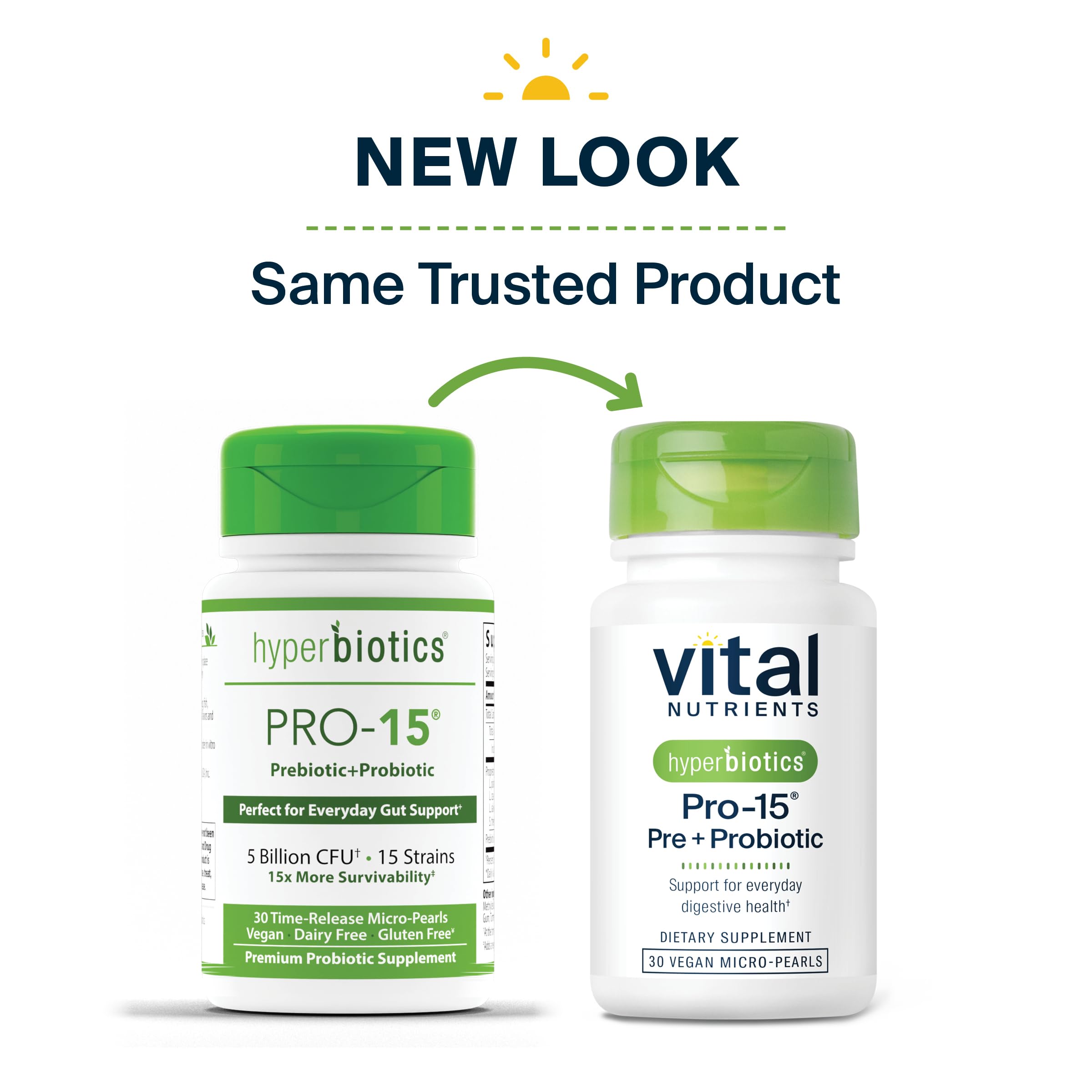 Hyperbiotics Vital Nutrients Pro-15 Pre + Probiotic | 15 Strains| Supports Occasional Constipation, Diarrhea, Gas & Bloating | Immune, Digestive & Gut Health | Shelf-Stable | Vegan | 30 Pearl Tablets