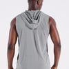 NELEUS Men's Running Tank Tops Sleeveless Athletic Workout Shirts with Hoods and Zipper,3 Pack,5099,Black/Grey/Navy Blue,L