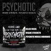 Insane Labz Psychotic Black Edition polvo estimulante medio preentrenamiento, bombas de enfoque energético, cargado con creatina beta alanina taurina impulsada por AMPiberry, 35 porciones uva