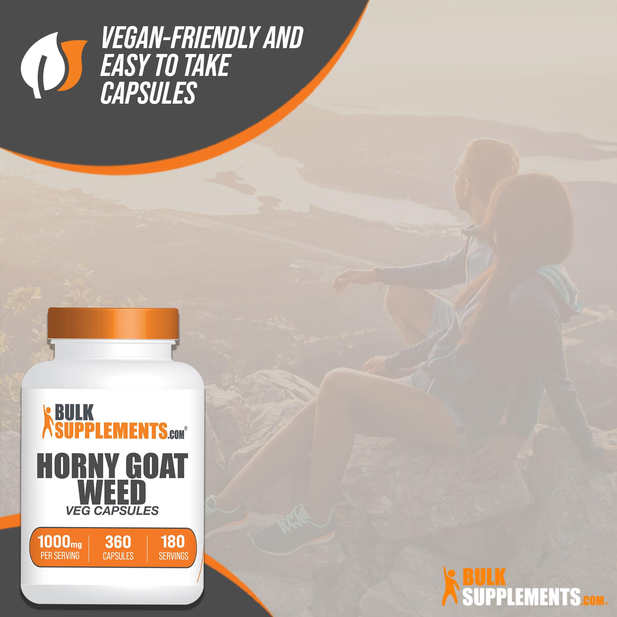 BULKSUPPLEMENTS.COM Horny Goat Weed Capsules - Epimedium Extract, Horny Goat Weed for Men, Horny Goat Weed Herbal Supplements - Vegan, 2 Capsules per Serving, 360 Veg Capsules