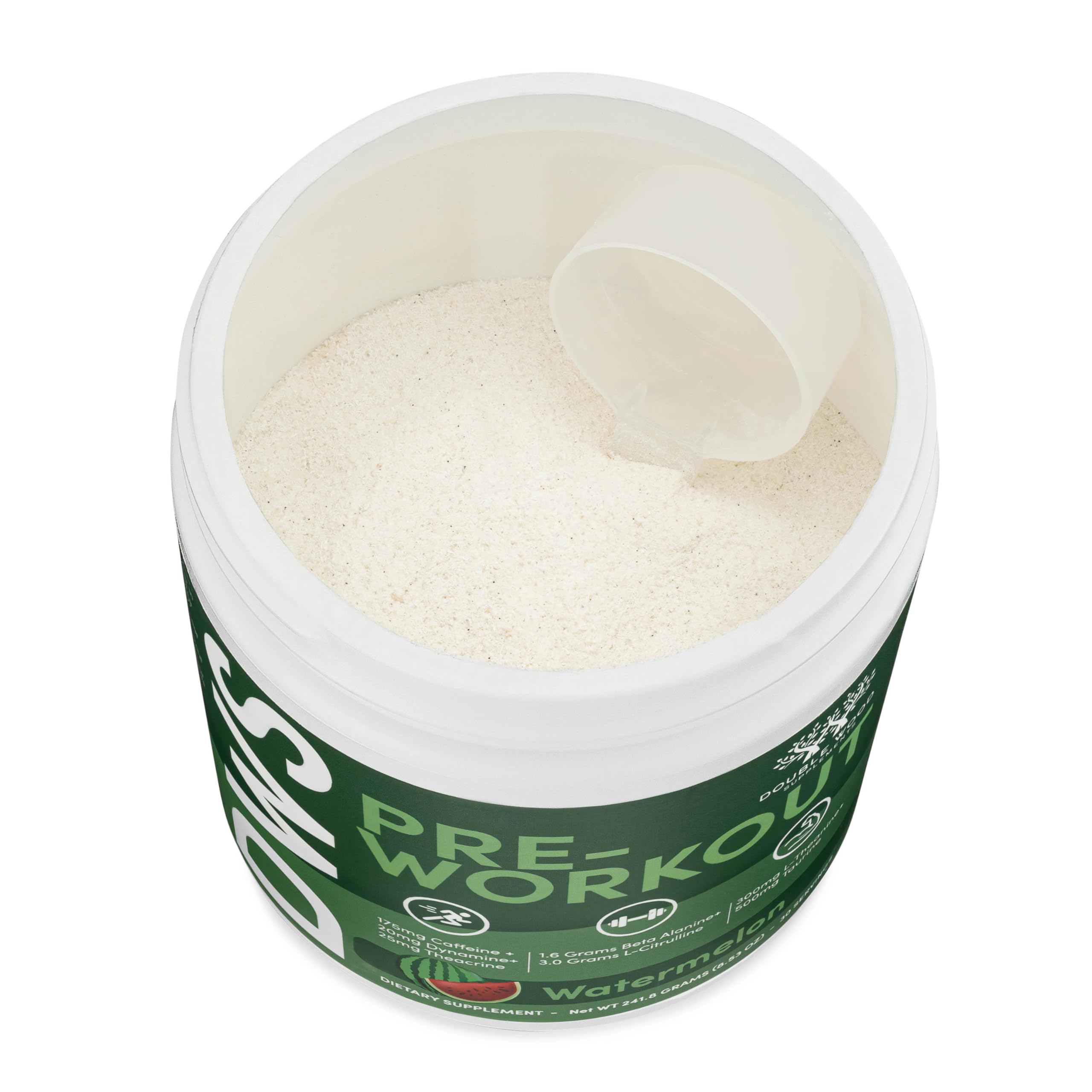 Pre Workout Powder for Men & Women (30 Servings of Caffeine, Beta Alanine, L-Citrulline, Dynamine, L-Theanine, Taurine, Theacrine, & More) Preworkout Powder with Scoop by Double Wood (Watermelon Lime)