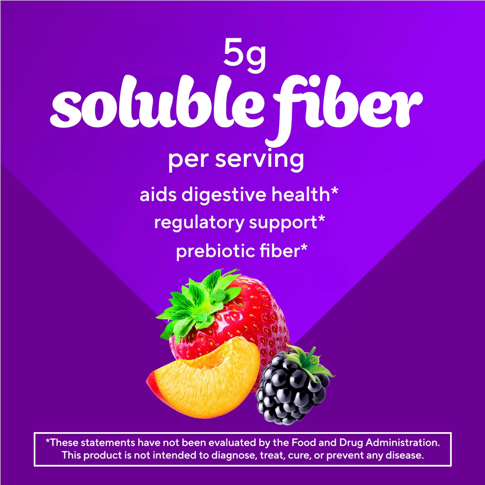 Vitafusion Fiber Well Sugar Free Fiber Supplement, Peach, Strawberry And Blackberry Flavored Supplements, 90 Count