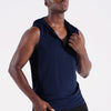 NELEUS Men's Running Tank Tops Sleeveless Athletic Workout Shirts with Hoods and Zipper,3 Pack,5099,Black/Grey/Navy Blue,L