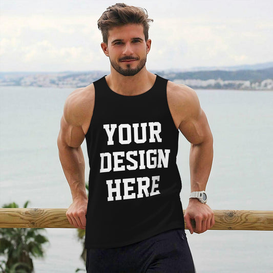 Custom Tank Top Your Design Here Customized Shirt Personalized Tank Top for Gym Running Custom Tank Tops Black Medium