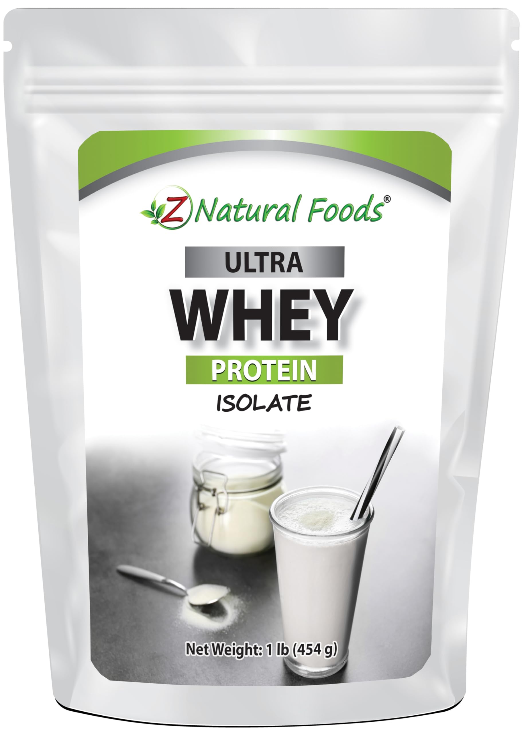 Z Natural Foods Ultra Whey Protein Isolate Powder - Pure, Unflavored, Unsweetened Whey Protein Powder - Flavorless Whey Isolate with Vital Proteins for Fitness, Sports Nutrition, Immune Support, 1 lb