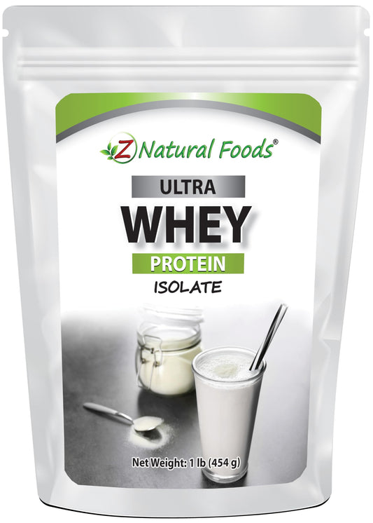 Z Natural Foods Ultra Whey Protein Isolate Powder - Pure, Unflavored, Unsweetened Whey Protein Powder - Flavorless Whey Isolate with Vital Proteins for Fitness, Sports Nutrition, Immune Support, 1 lb
