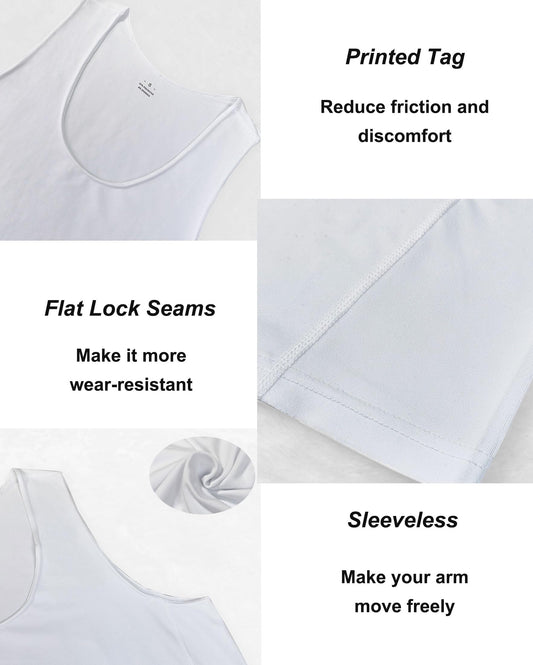Muhshoiy Men's Workout Trainning Tank Tops Slim Fit Muscle T Shirt Quick Dry Runnning Top Athletic Gym Tee 3 Pack White/XL