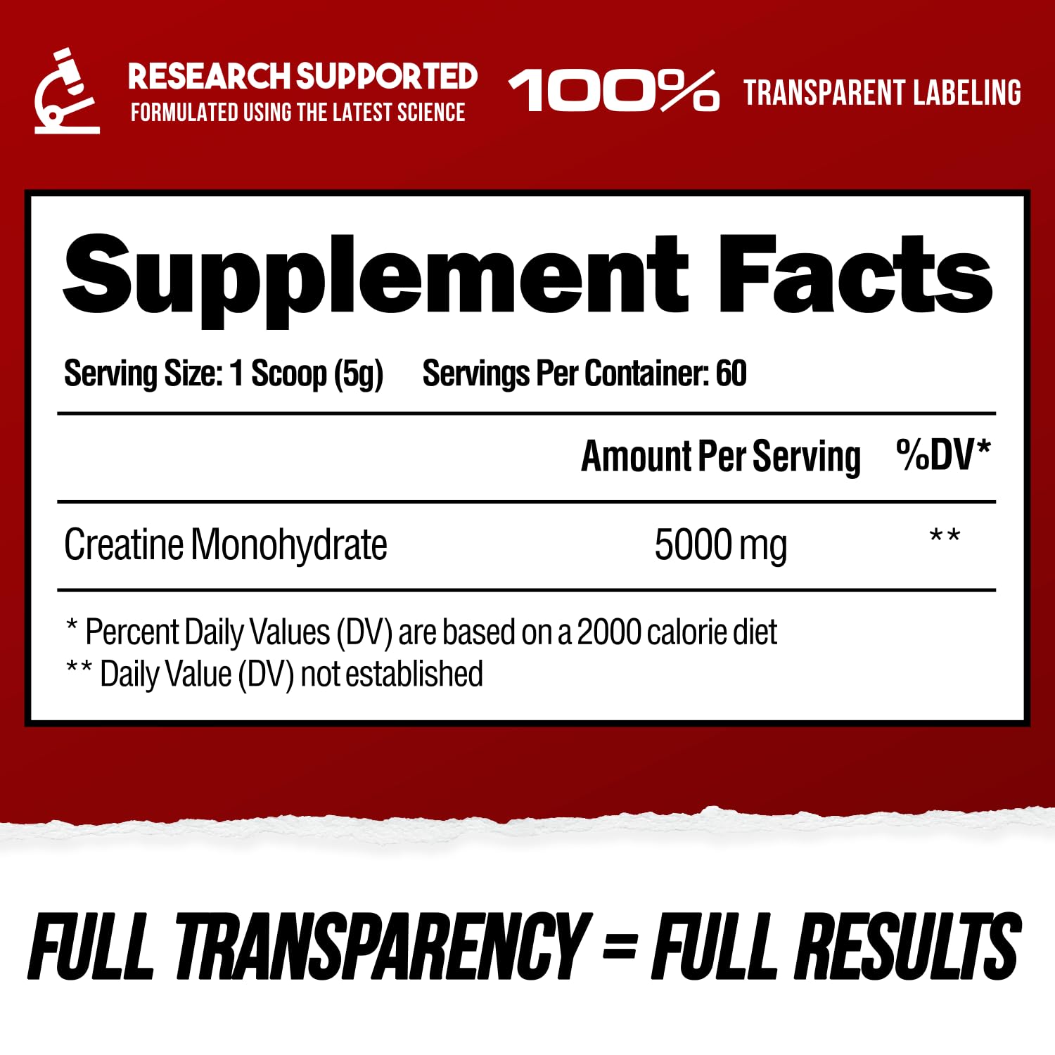 ALPHA LION Creatine Monohydrate Powder, 5000mg Per Serving (5g), Supports Muscle Strength, Power, Athletic Performance, Pure Creatine Supplement (60 Servings, Unflavored)