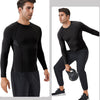 SPVISE Black Compression Long Sleeve Shirt Men Performance Workout Running T-Shirts Breathable Gym Compression Tops for Men