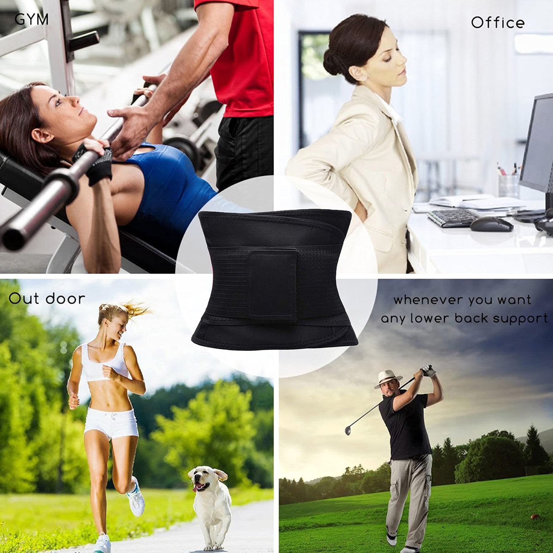 VENUZOR Waist Trainer Belt for Women - Waist Cincher Trimmer - Slimming Body Shaper Belt - Sport Girdle Belt (UP Graded)(Black,Medium)