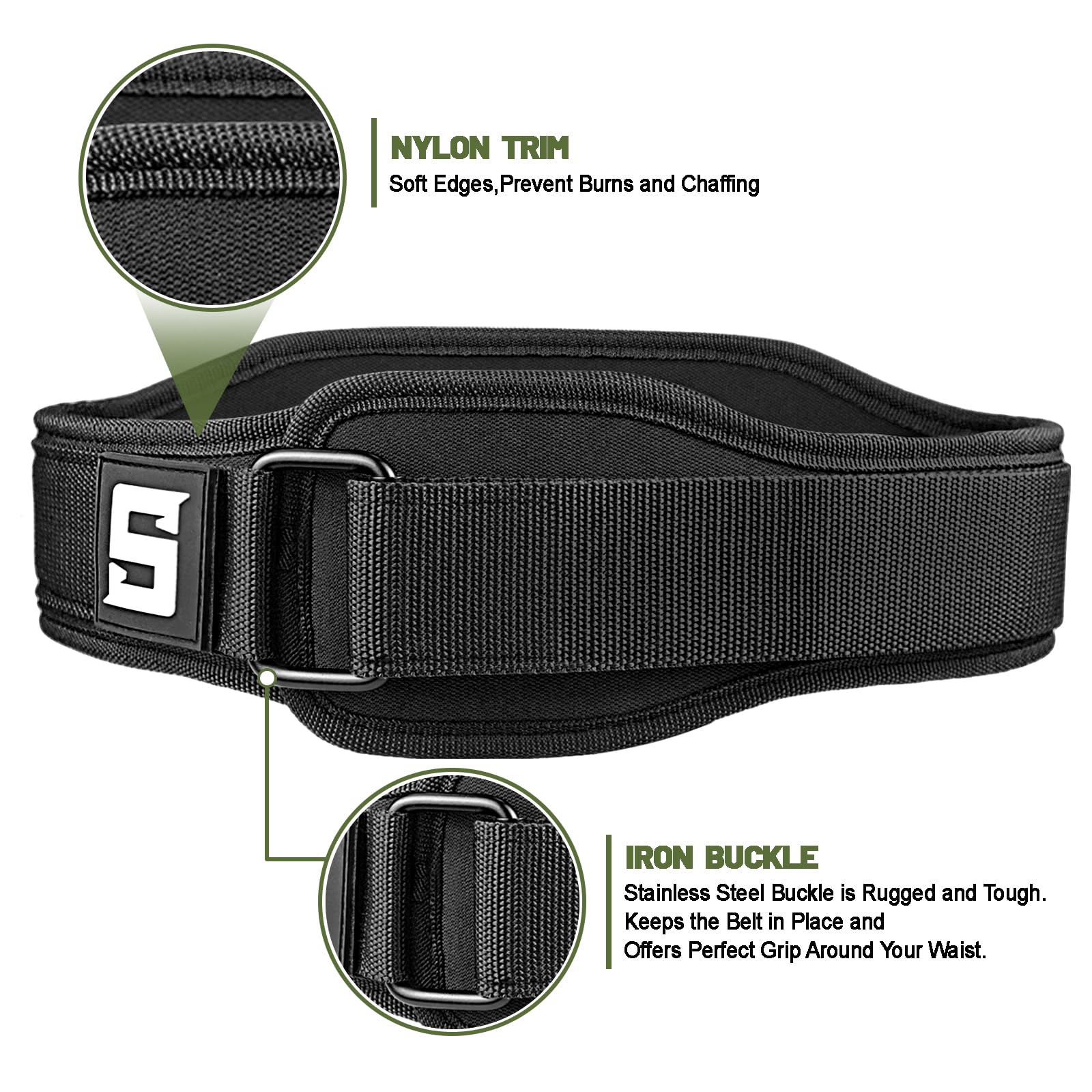vorax Seektop Weight Lifting Belt Quick Locking Gym Weightlifting Lifting Belt for Bodybuilding Powerlifting Men and Women- 4 Inch WideBack Support Nylon Belt, for Cross Training, Squats, Workout, Lunges (Black-XL)